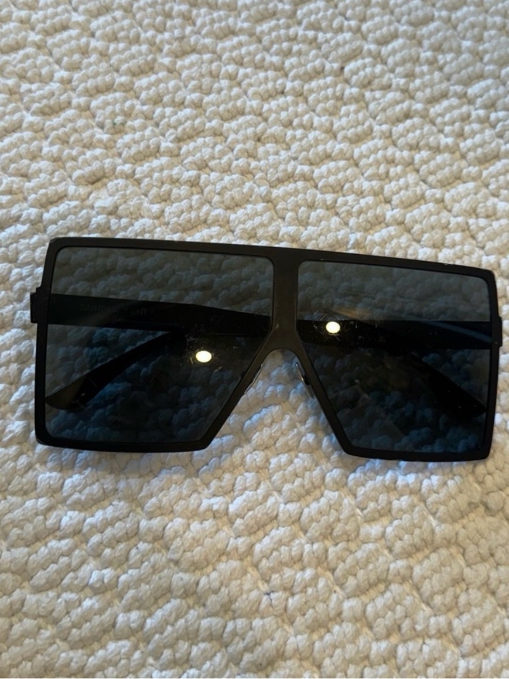 YSL Oversized Black Shield Sunglasses